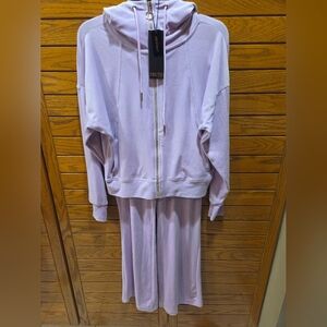 Lavender Zip-Up Hoodie and Pants Set